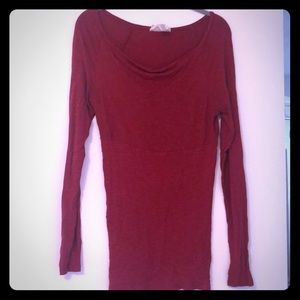 Derek Heart Red Scoop Neck Top